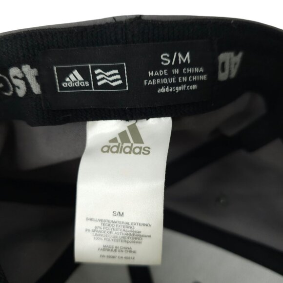 Adidas Golf Cap Stretch Fitted S/M Baseball Tennis Gray Hat Tonal Stripe - Picture 8 of 13
